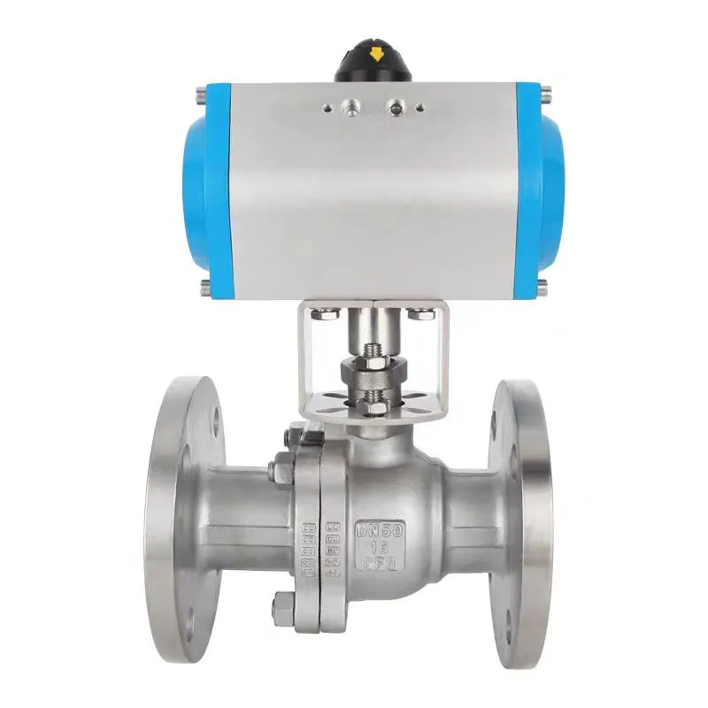 Injap bola flange keluli tahan karat pneumatik